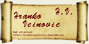 Hranko Veinović vizit kartica